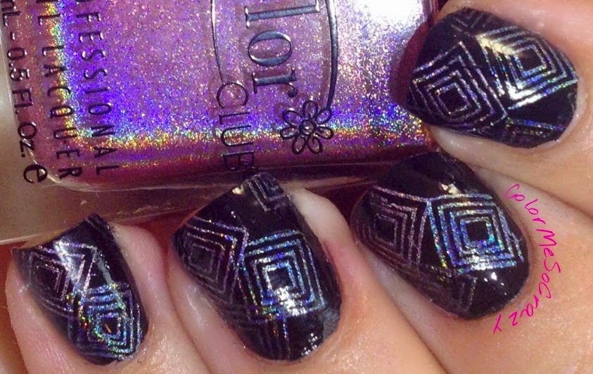 Geometric Stamping with Color Club Halo Hues for The Nail Challenge Collaborative. 