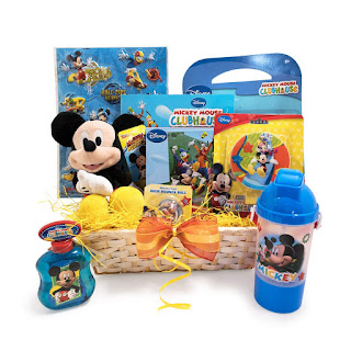 CHRISTMAS GIFT BASKETS IDEAS, FOR KIDS XOXO MICKEY THEMED COLORFUL GIFT BASKET 12X6X4