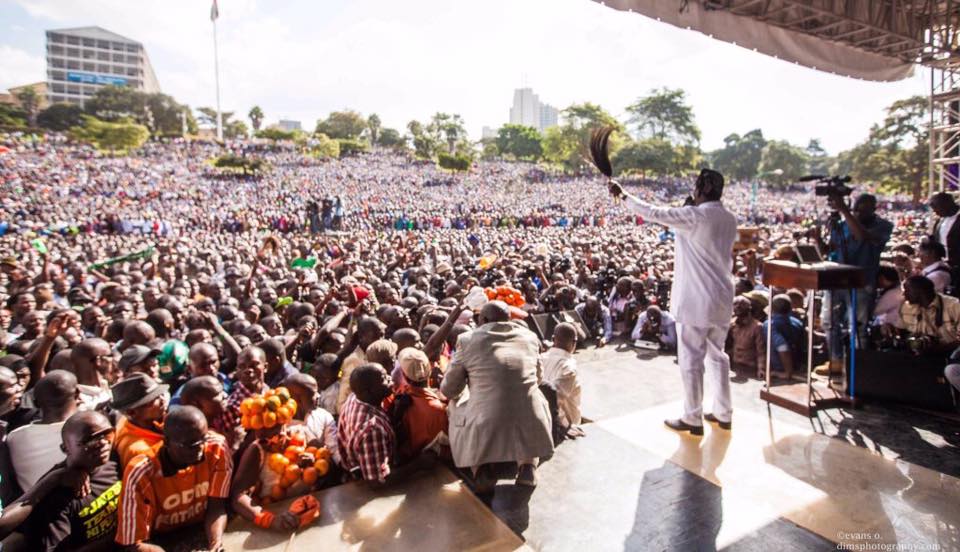 Image result for raila odinga at uhuru park