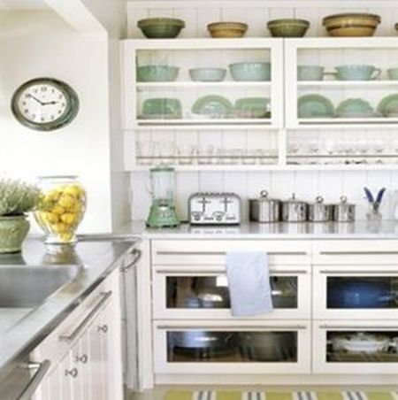 green and organised kitchen details 