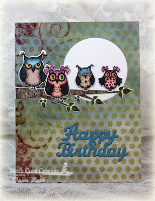 North Coast Creations Stamp set: Who Loves You?, North Coast Creations Custom Dies: Owl Family, Happy Birthday, Our Daily Bread Designs Rustic Beauty Paper Collection