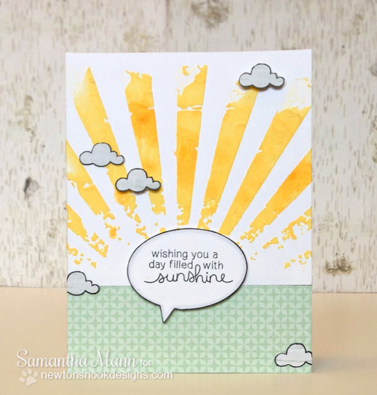 Sunshine card by Samantha Mann for Newton's Nook Designs - Newton's Daydream Cat stamp set 