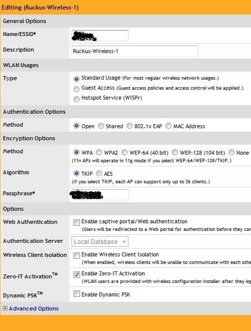 Adding password to Ruckus Wireless Mesh Network through ZoneDirector