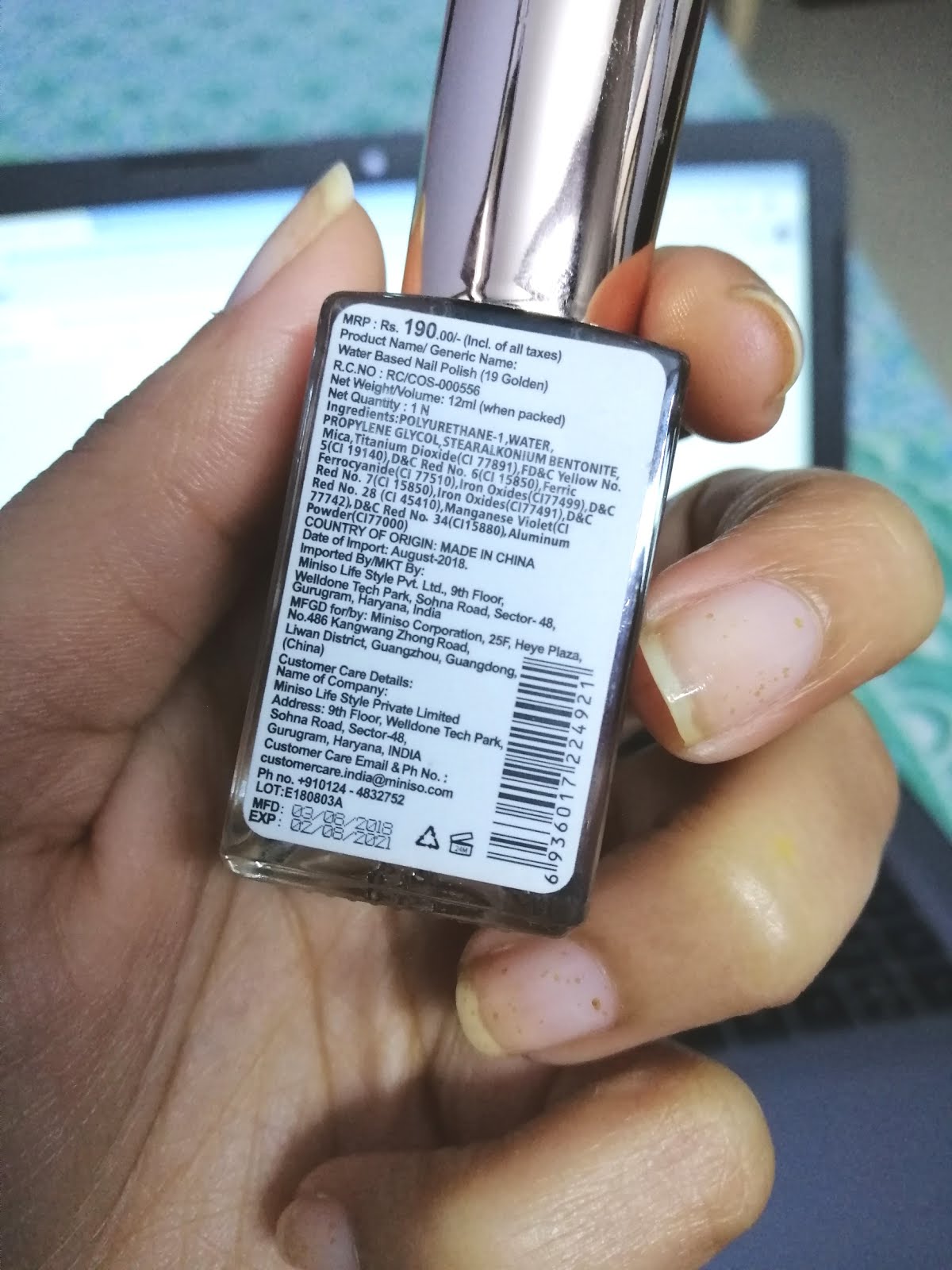 Miniso Peel Off Nail polish Water Based Review
