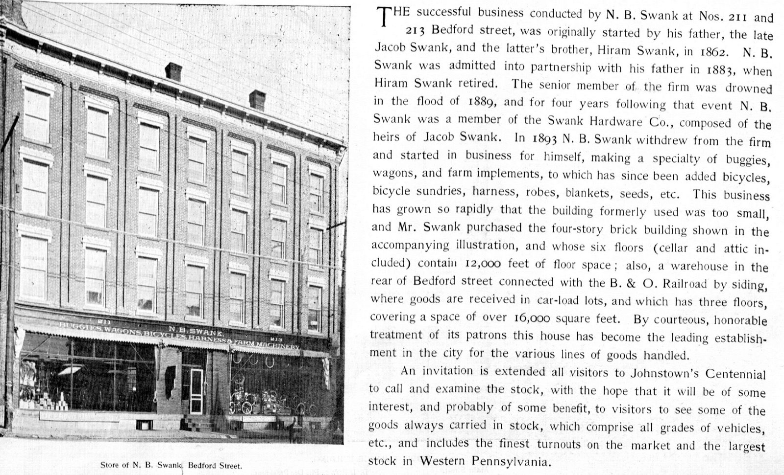 Vintage Johnstown Swanks Store Downtown Johnstown