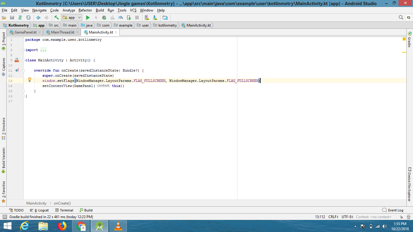 How to make a 2D Game in Android Studio Using Koltin