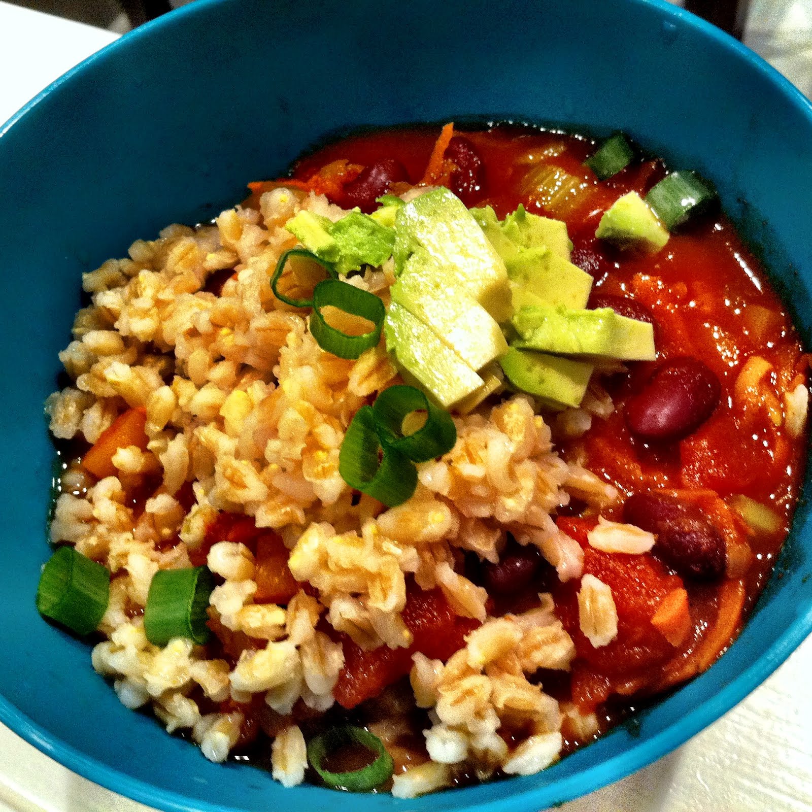 What Cindy Eats Rainbow Chili w/ Barley