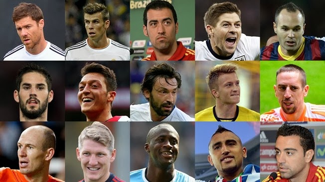 Fifteen midfielders shortlisted for FIFA FIFPro World XI 2013 - Goals 442