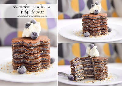 Pancakes cu afine si fulgi de ovaz