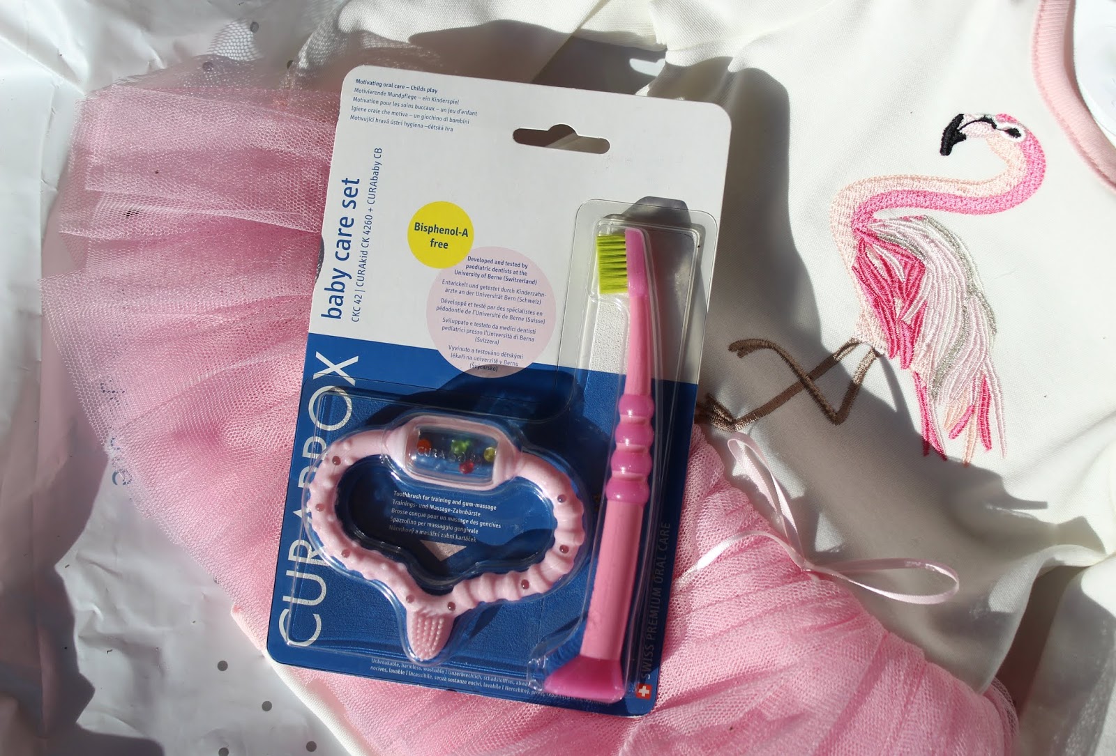 Curaprox Baby Care Set - стимулятор для прорезывания зубов + зубная щетка.
