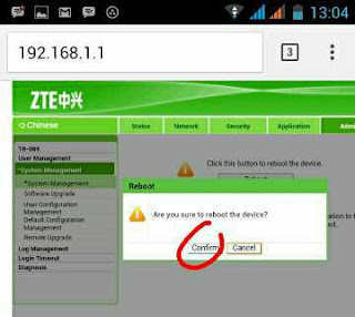 Reboot router di android