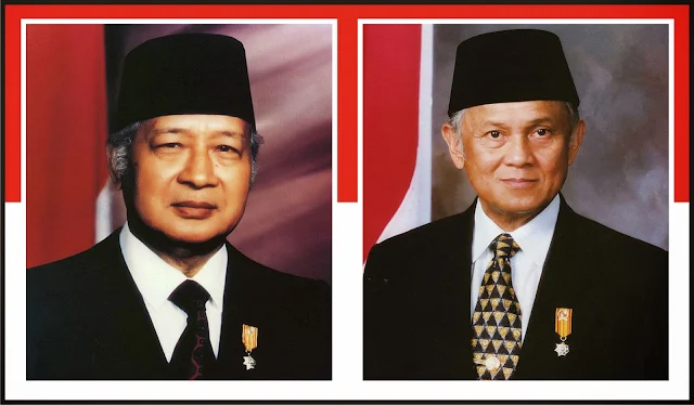 Foto Soeharto dan Bacharuddin Jusuf Habibie