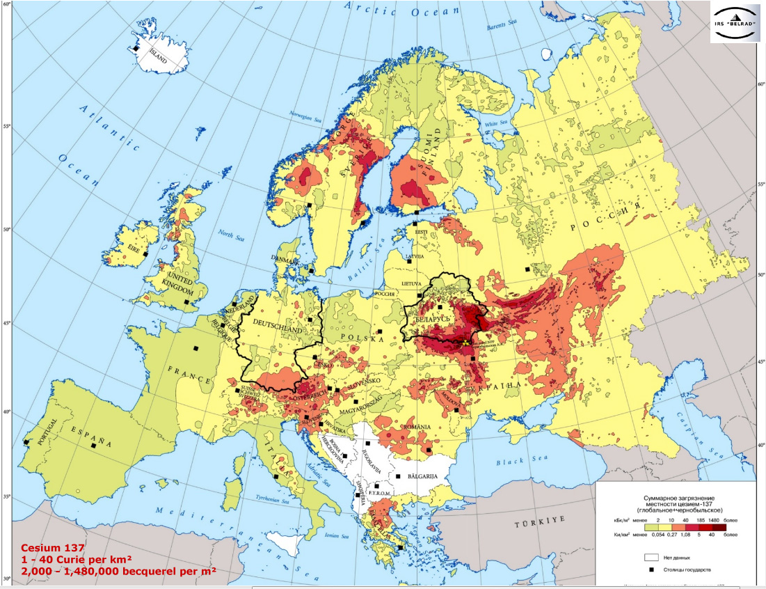 Radioactive fallout from Chernobyl disaster