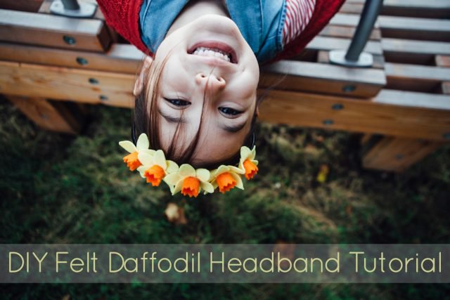 DIY spring flower headband tutorial: felt daffodils Pretty felt daffodil headband