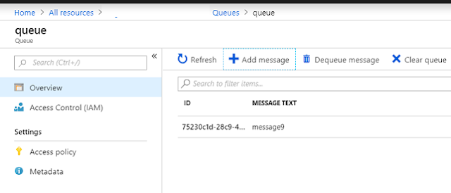 Adding Messages to Queue. Same way, in the blob storage, the files can be uploaded