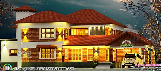 2930 square feet traditional mix home plan