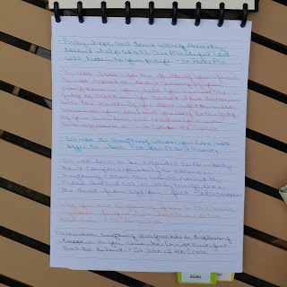 Open notebook with quotes written