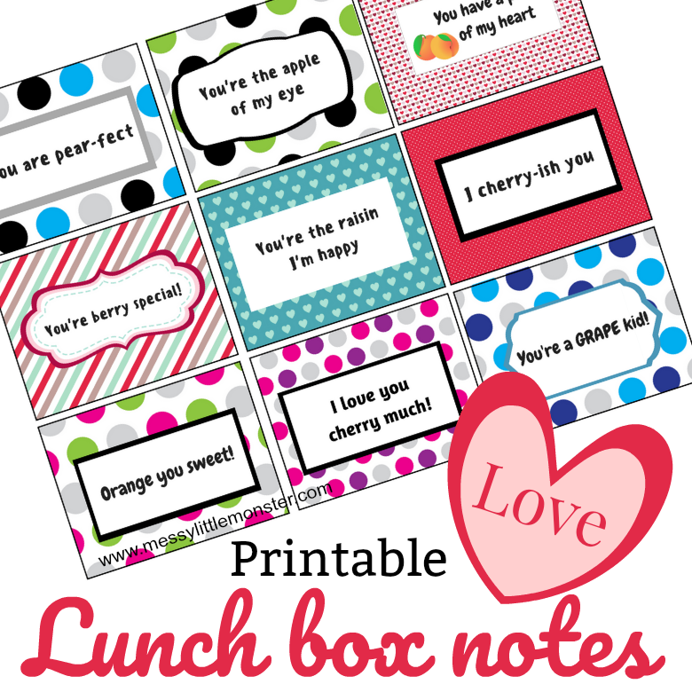 Free printable fruit pun lunch box notes for kids (or adults!). Perfect for Valentines Day or any other day of the year! Download and print out the sheet of 9 lunch box notes and add them to a lunch box alongside the correct piece of fruit. Good for encouraging healthy eating and making someone smile.