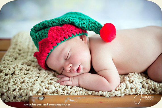 Christmas baby elf hat Crochet pattern