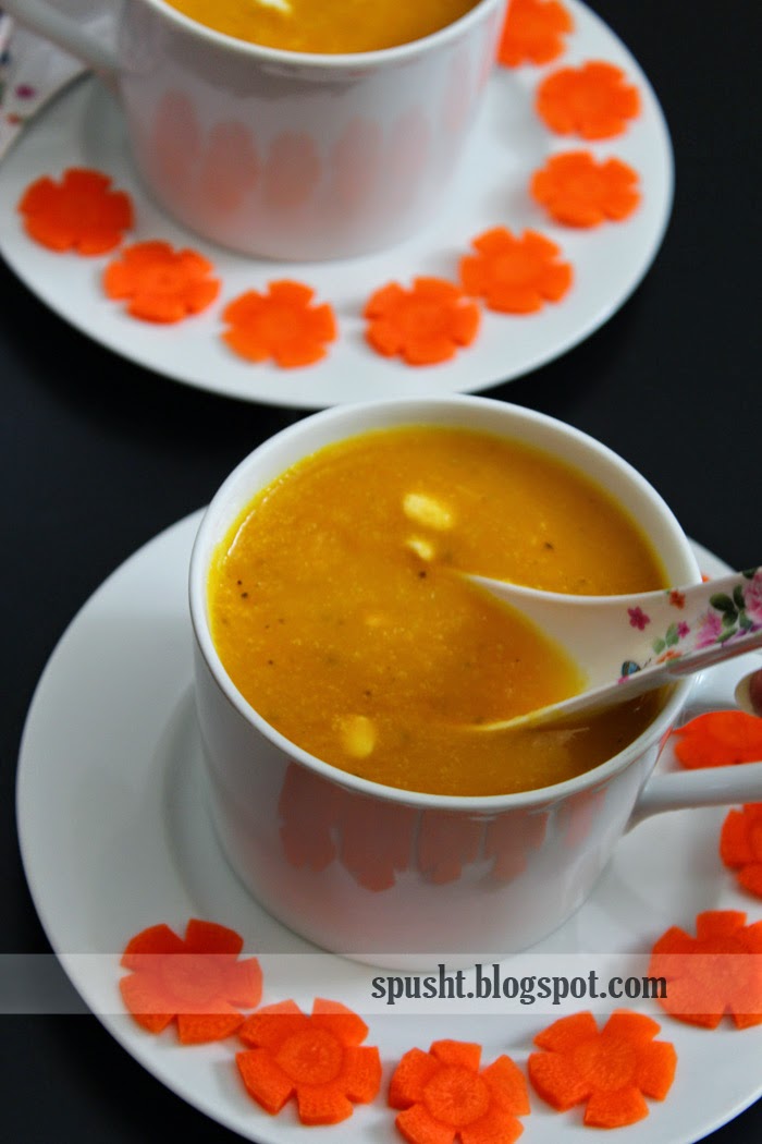 Spusht Carrot and Ginger Soup Recipe Vegetarian Soup Recipe Ideas