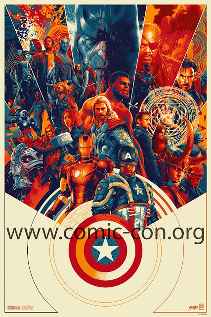 San Diego Comic-Con 2018 Exclusive Marvel Cinematic Universe 10th Anniversary Screen Print by Matt Taylor x Mondo