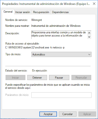 Servicios winmgmt (wmic) en Windows