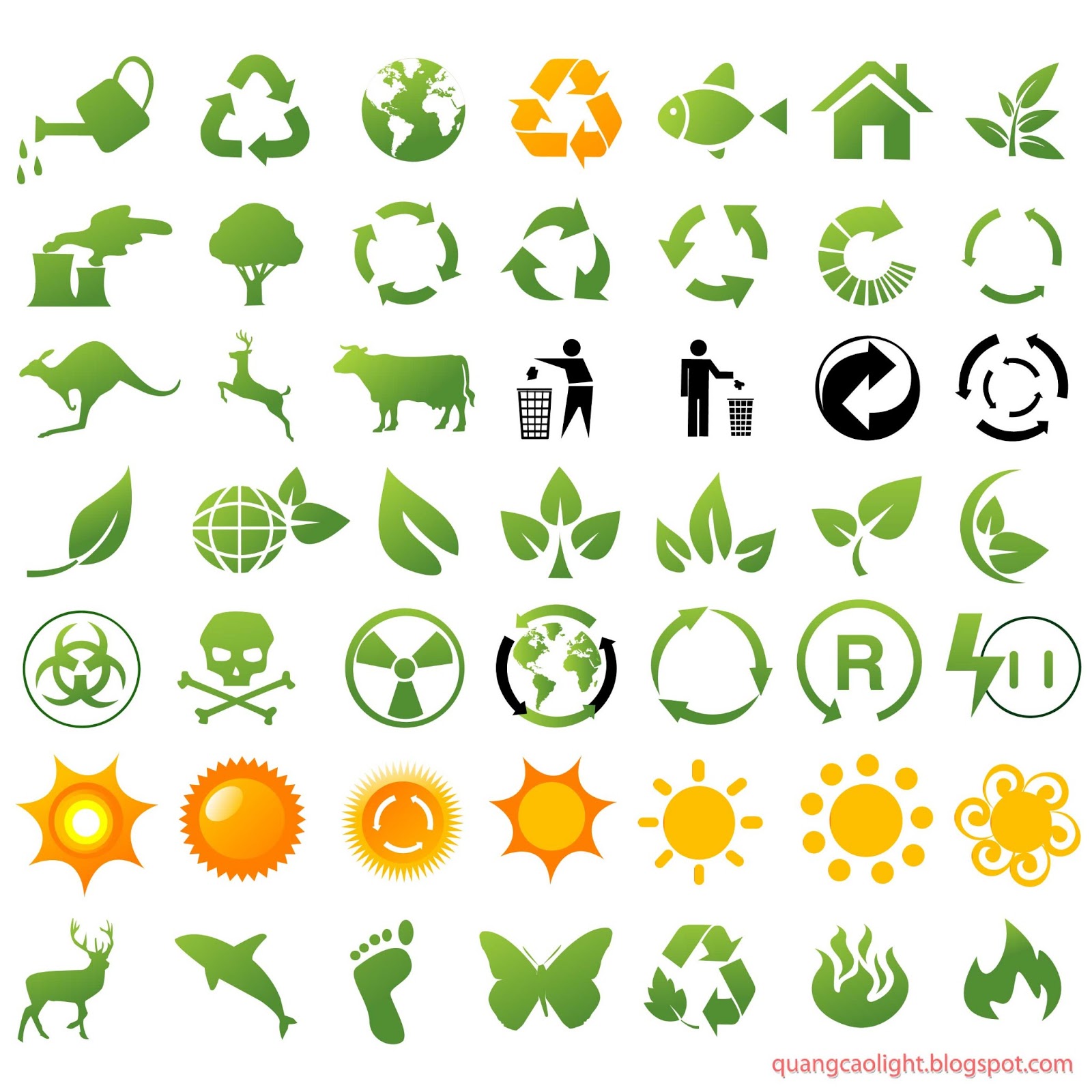Icons chủ đề môi trường file Vector - công ty in ấn