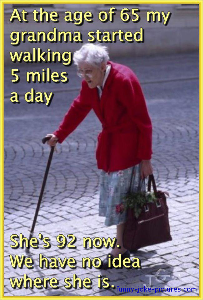 funny old lady grandma walking missing