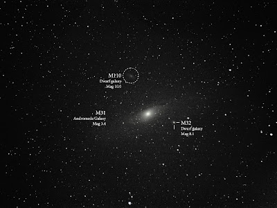 Messier 31 andromeda galaxy label
