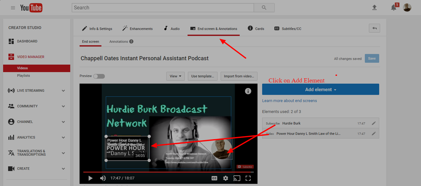 You Tips Video Marketing How To Create End Of Screen Once You Have The End Screen Annotations Chosen Make Sure Save These Of Will Link To Another Video Or Element Chose And