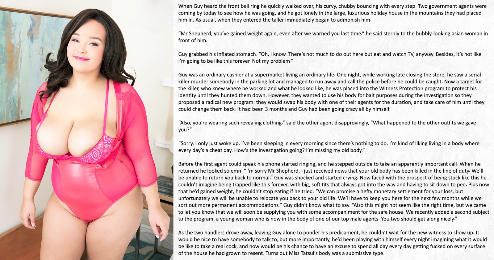 A guest caption that featured on the excellent (mostly) BBW-based TG captio...
