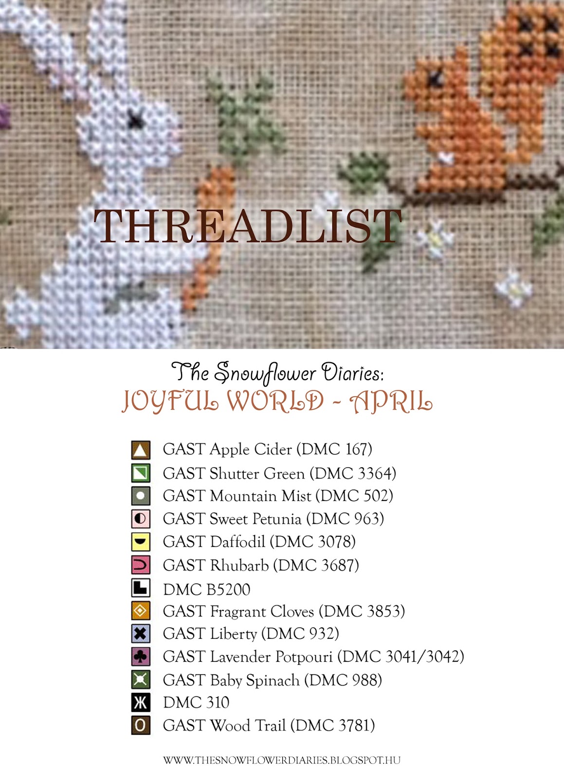 The Snowflower Diaries JOYFUL WORLD APRIL PATTERN)