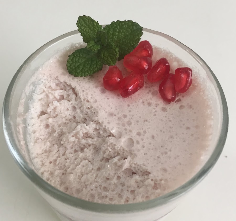 Mousse fit de granada y queso