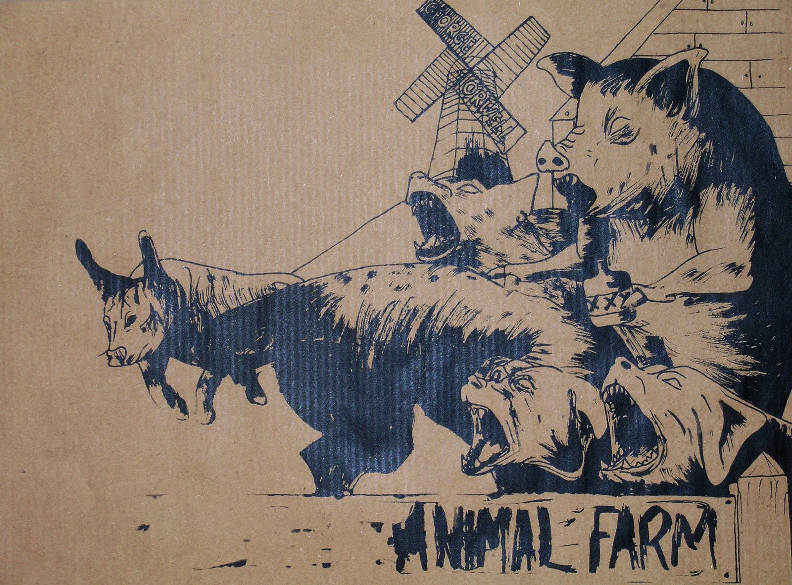 Animal farm (1999) british dvd movie cover Adam D'Costa Illustration: Animal Farm