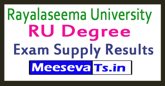 Rayalaseema University RU Degree Exam Supply Results Rayalaseema University RU Degree Exam Supply Results