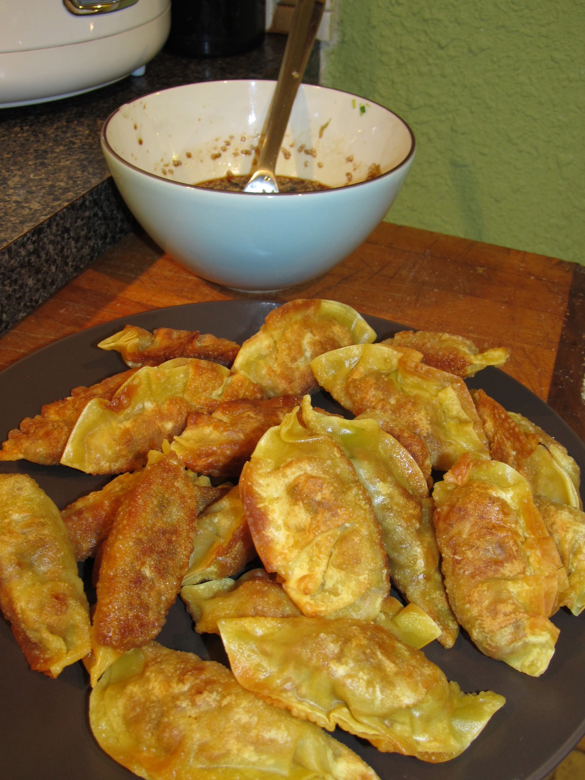Sauce on the Wall Pork and Cabbage Wontons with Sesame Soy Dipping Sauce