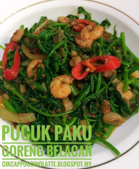 Cikcappuccinolatte Pucuk Paku Goreng Belacan