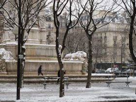 Outside St Sulpice after snow