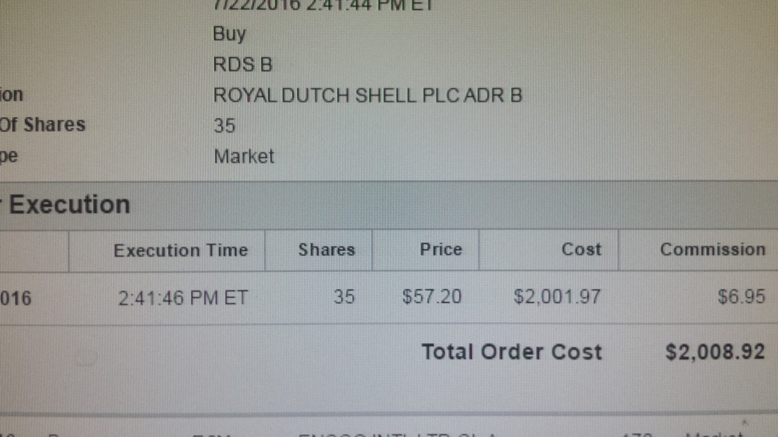 My Dividend Pipeline Recent Buy Shell