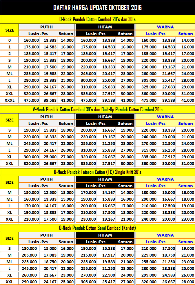 Raja Grosir iKaosi Polos Murah iKaosi Polos Grosir Supplier 