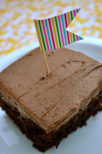 chocolate cake with chocolate frosting