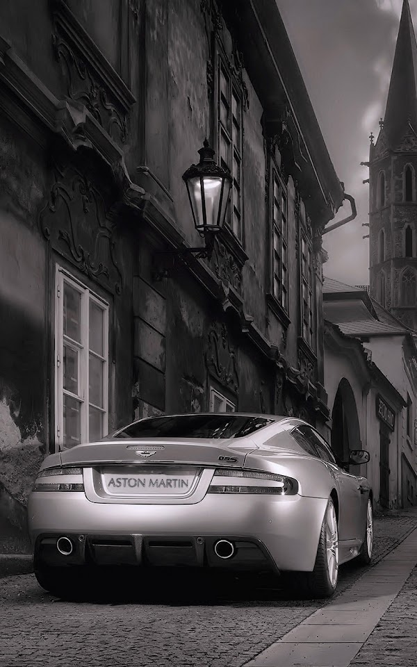 Black And White Aston Martin Back  Galaxy Note HD Wallpaper