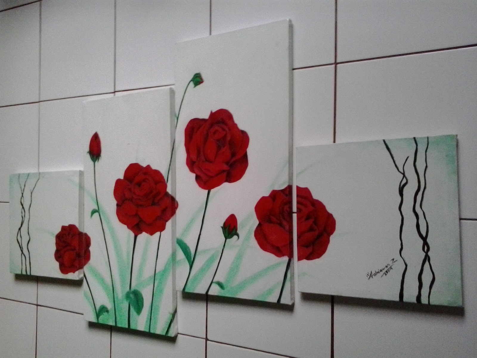 sketsa bunga: Gambar Mozaik Bunga Mawar