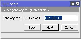 Gateway for DHCP Network