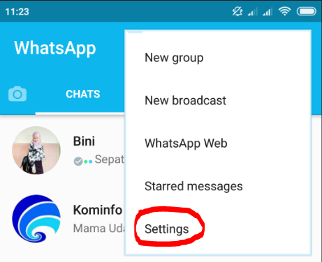 Cara hilangkan centang 2 whatsapp