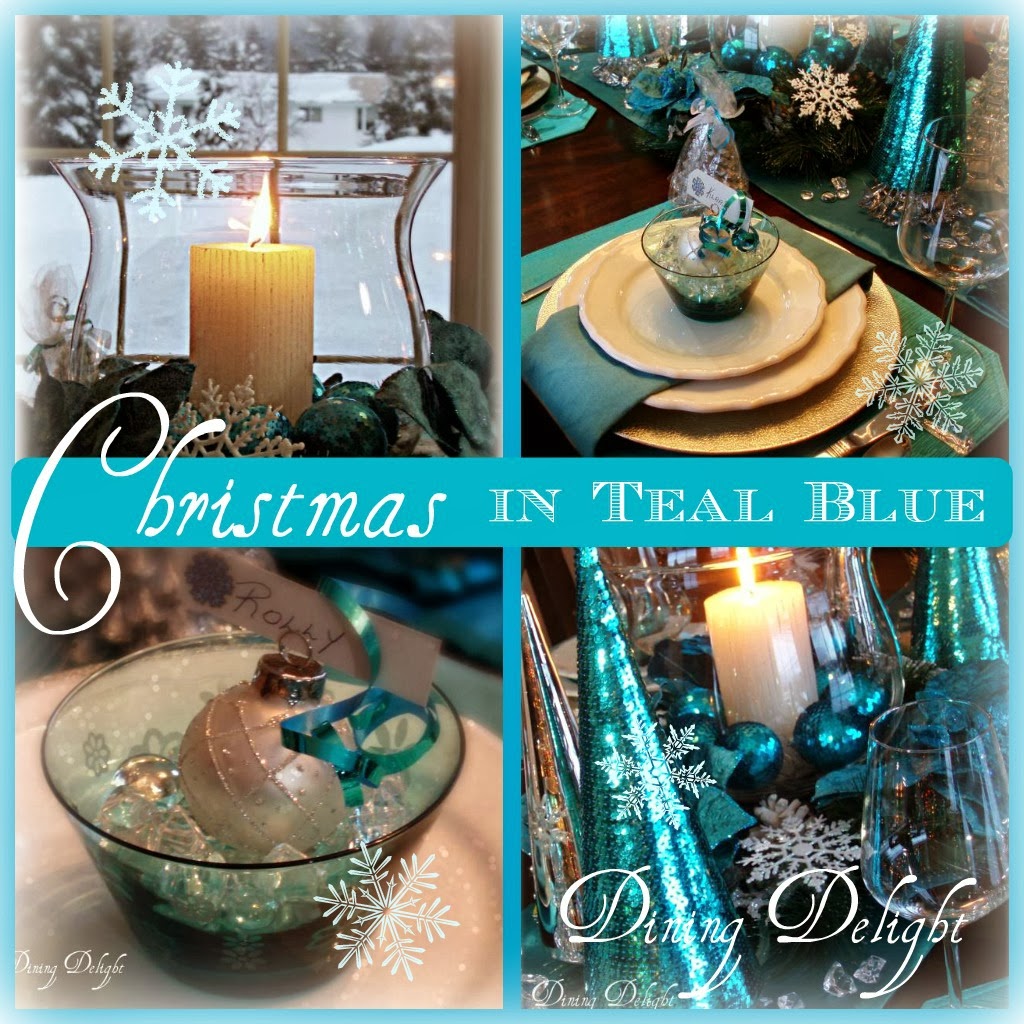 Dining Delight Christmas in Teal Blue