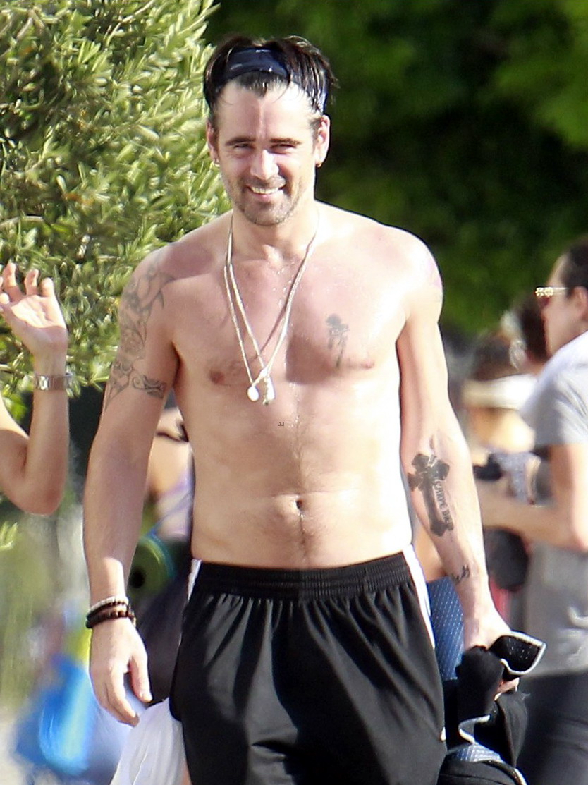 Colin farrell bulged after yoga.