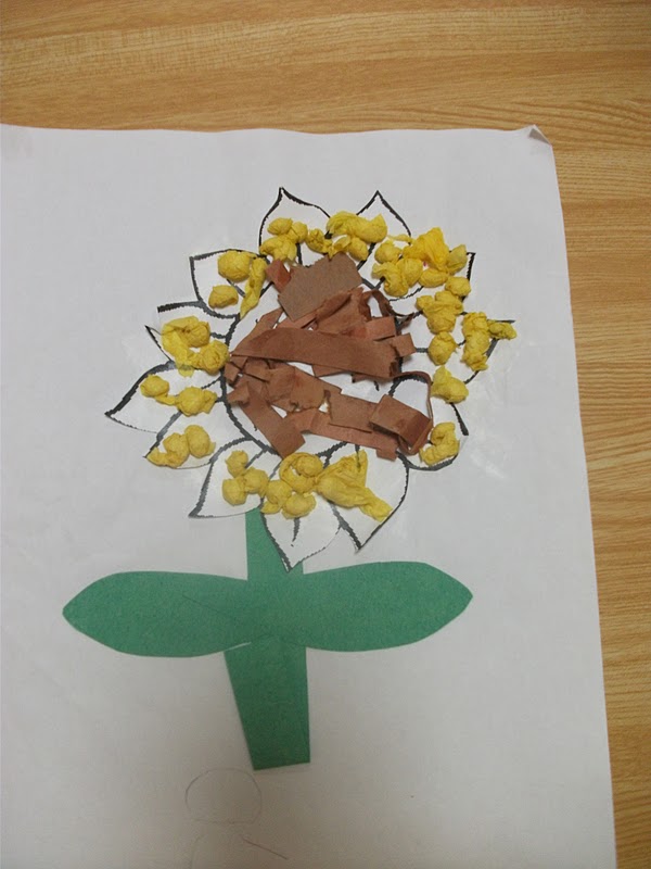 Preschool Crafts for Kids*: Sunflower Paper Collage Craft