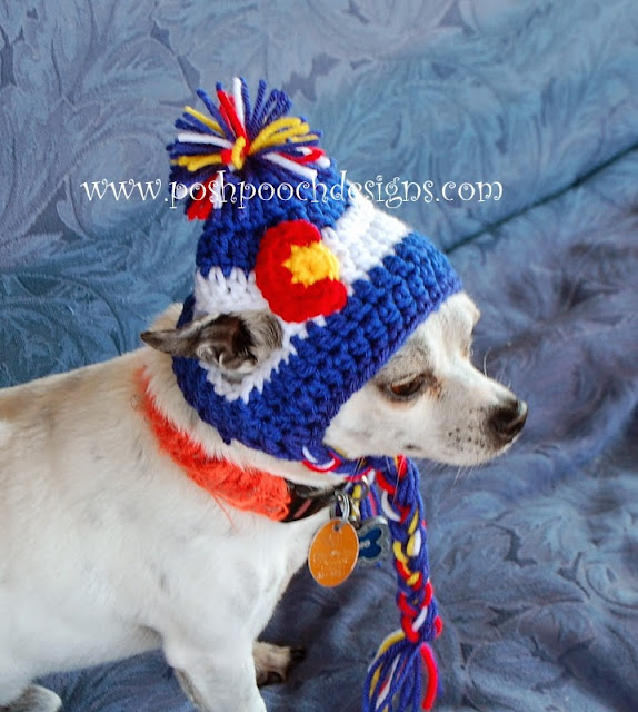 Posh Pooch Designs Colorado Dog Beanie Small Dog hat Crochet Pattern