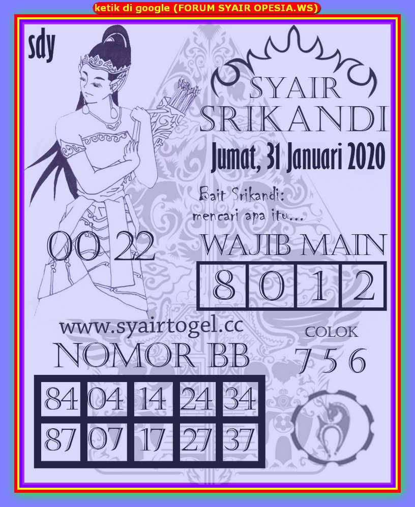 1 New Message Kode Syair Sydney 31 Januari 2020 Forum Syair Togel Hongkong Singapura Sydney
